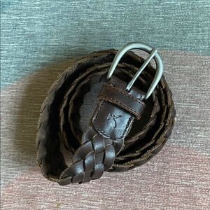American Eagle y2k Braided Brown Genuine Western Leather Belt